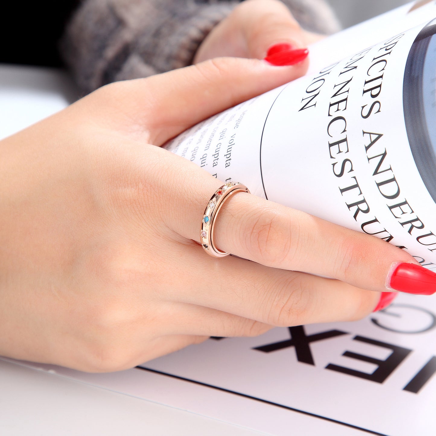 Fashion Titanium Steel Can Be Rotatable Ring