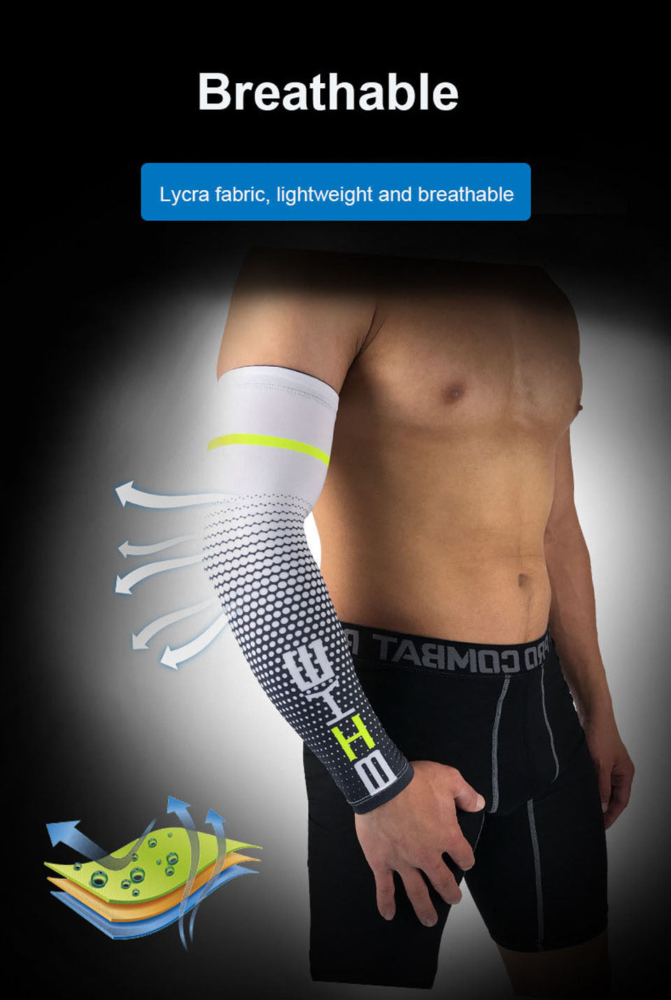 Protectores de brazo de baloncesto para ciclismo al aire libre, transpirables, para hombres y mujeres