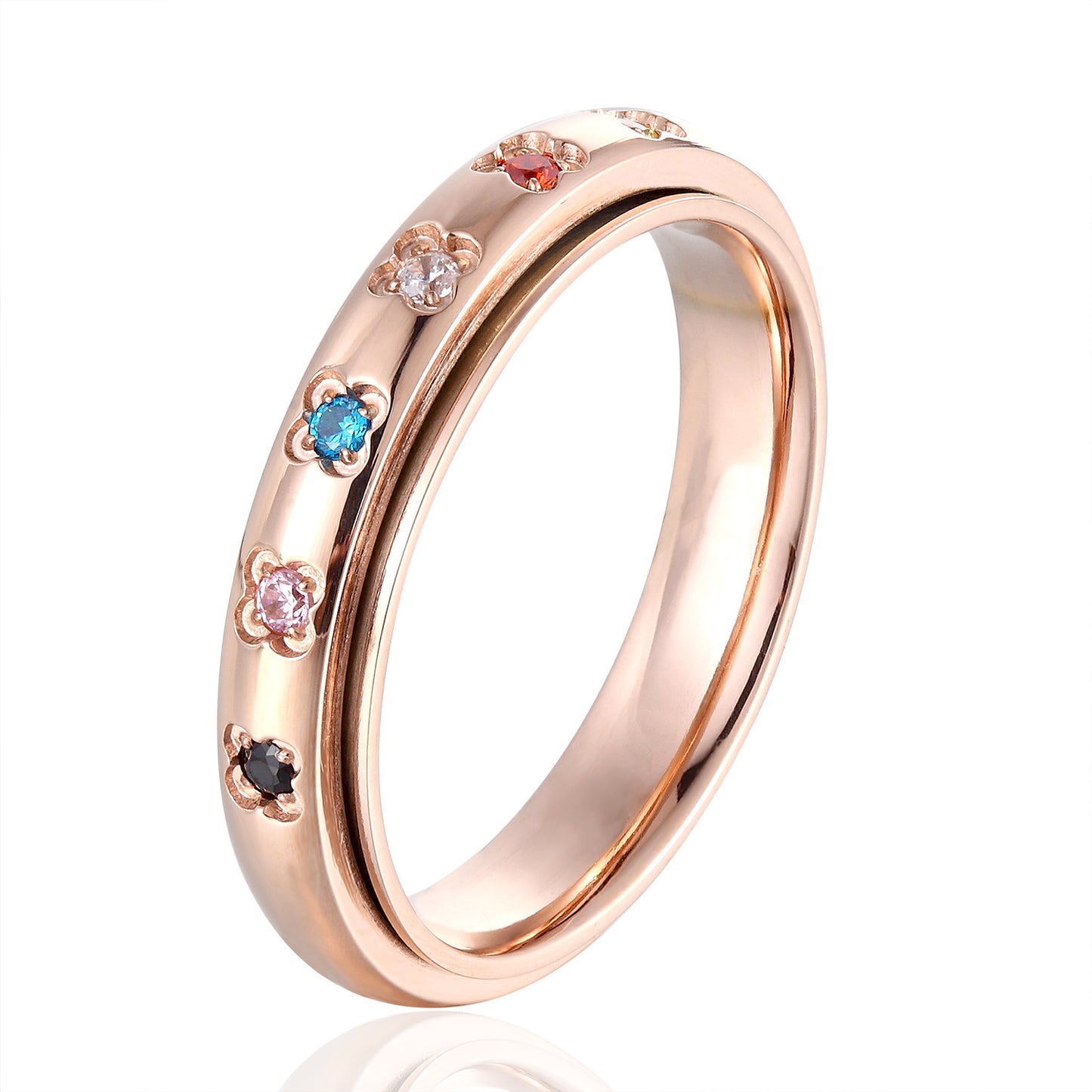 Fashion Titanium Steel Can Be Rotatable Ring