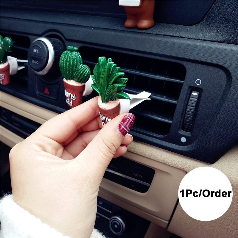 Désodorisant de voiture, plantes, sortie de ventilation, Clip de parfum de climatisation, ornements créatifs mignons, accessoires d'intérieur automobile