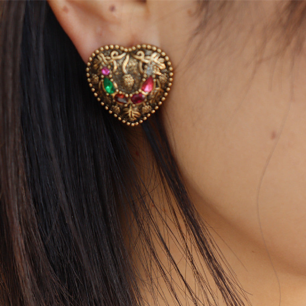 Boucles d'oreilles diamant tchèques à glaçure colorée