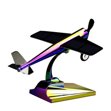 Ornement de voiture modèle d'avion rotatif solaire