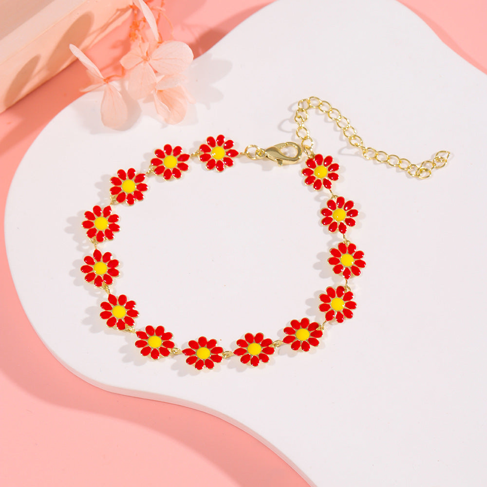 Bracelet Drip Oil Femme Haut de Gamme Marguerite