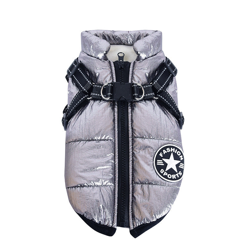 Vêtements pour chiens poitrine dos gilet en coton intégré vêtements en coton pour animaux de compagnie vêtements d'hiver