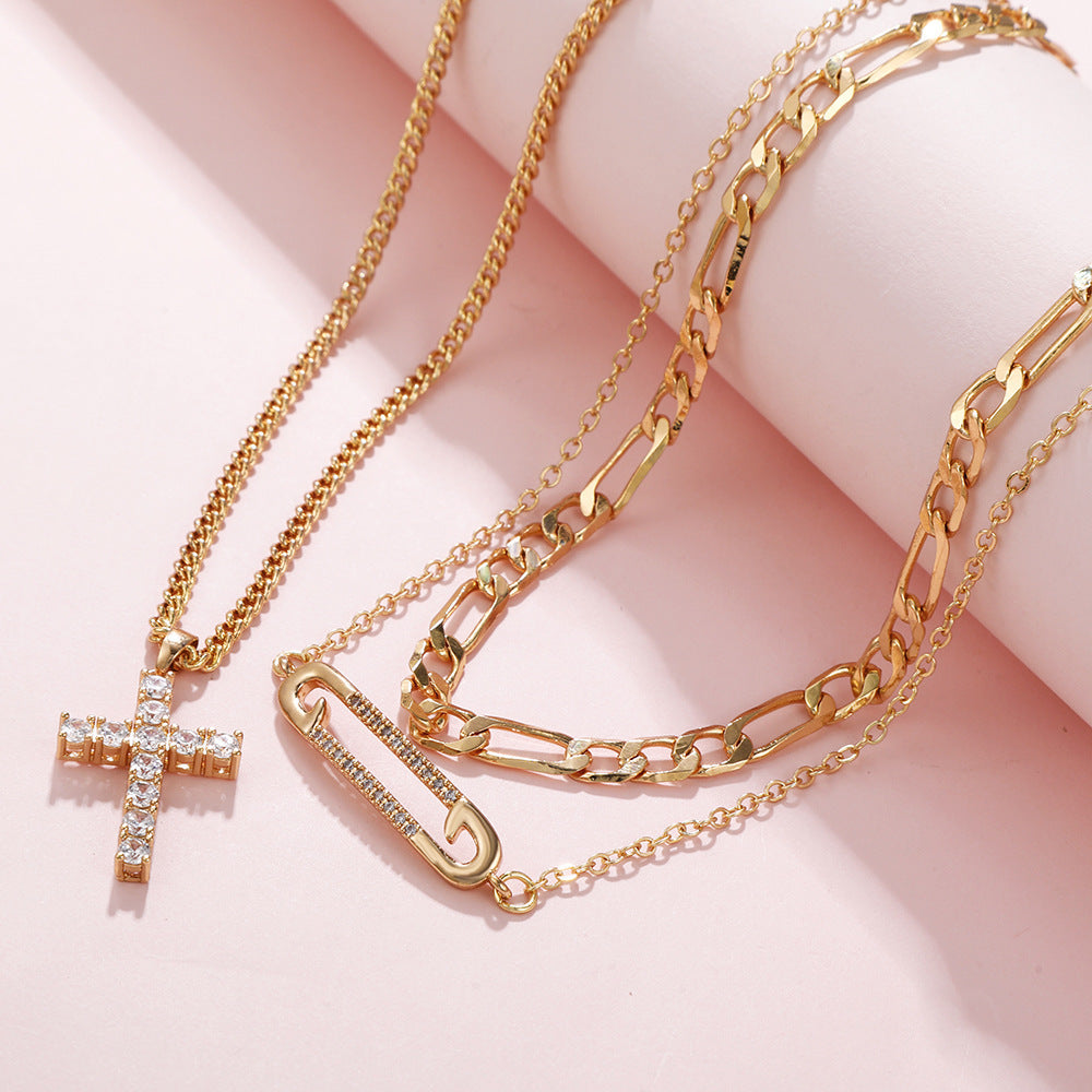 Collier croisé à boutons coupés, nouvelle mode, personnalité Simple, assorti avec tout