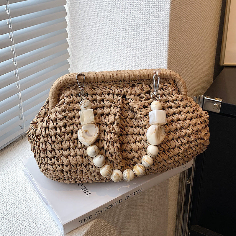 Sac à main polyvalent féminin en herbe tissée