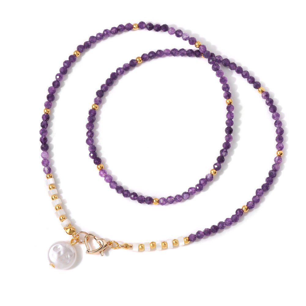 Artificial Crystal 3m Beads Necklace Women's Pearl Pendant Fresh Classic