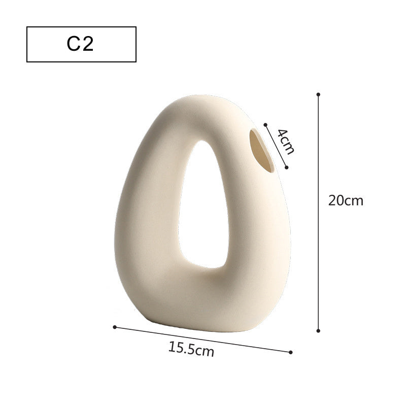 Ornements de fleurs de vase en céramique minimaliste moderne