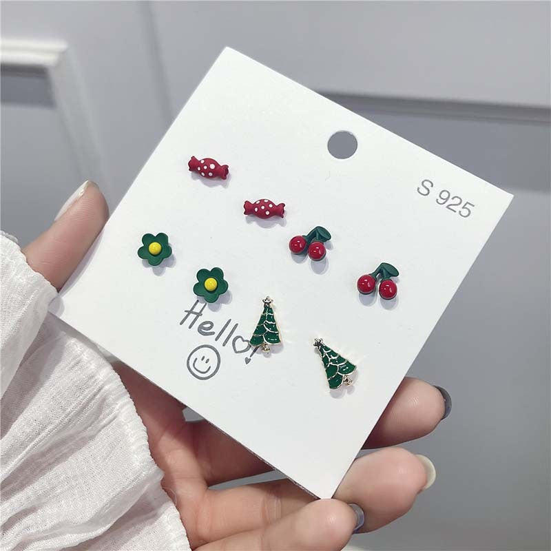 Boucles d'oreilles à tige en argent sterling pour femme