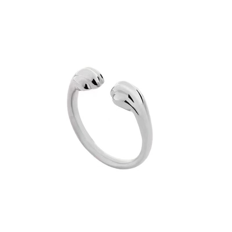 Anillo de huella de gato creativo de moda para mujer