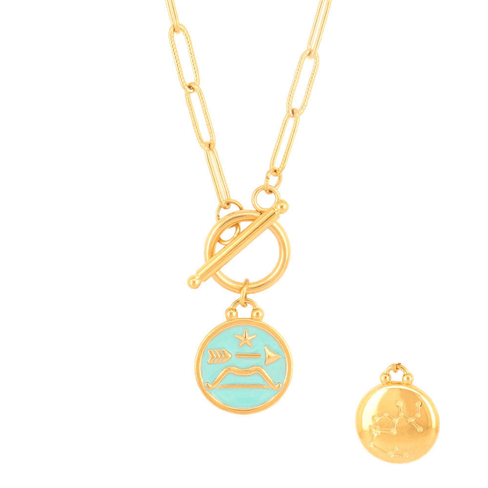 Blue 12 Twelve Constellations Necklace Constellation Clavicle