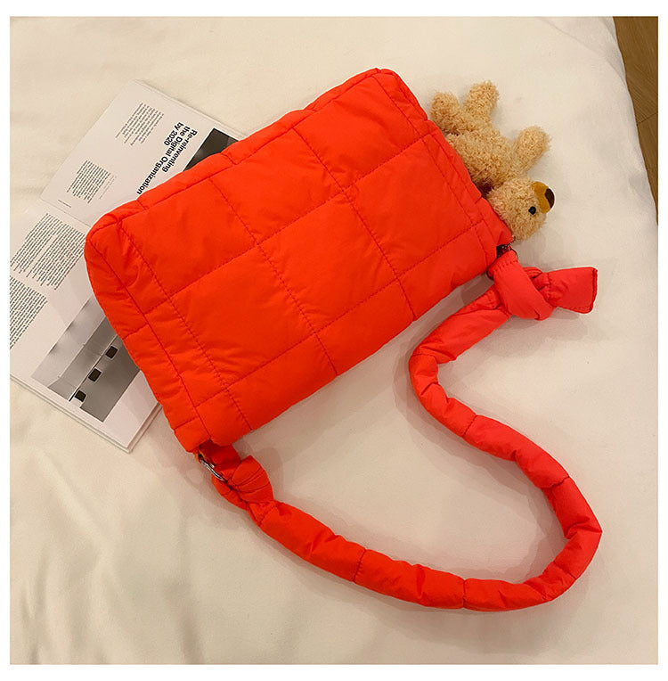 Sac à bandoulière en tissu Oxford rétro matelassé en diamant pour femmes