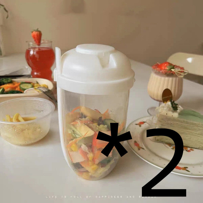 La tasse à salade de style Ins avec fourchette et couvercle est portable