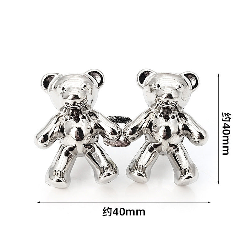 Broche ours mignon, Clip de taille, fermeture à pression en métal, épingles pour pantalons, bouton détachable, boucle sans couture, jean, réduire la taille, serrer la broche