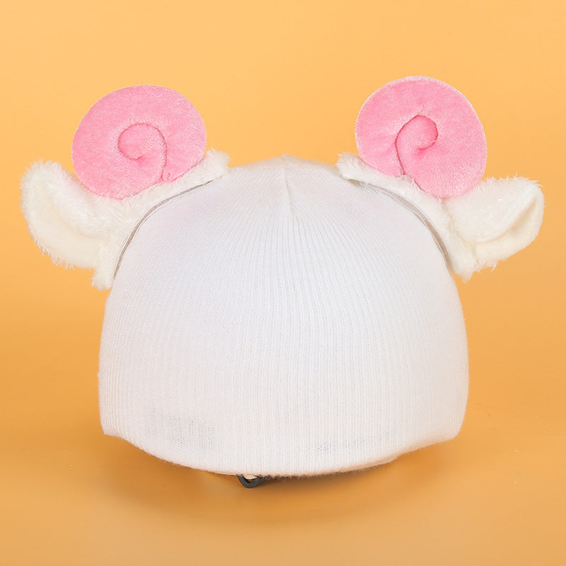 Ski Decoration Cute Cartoon Helmet Hat Set