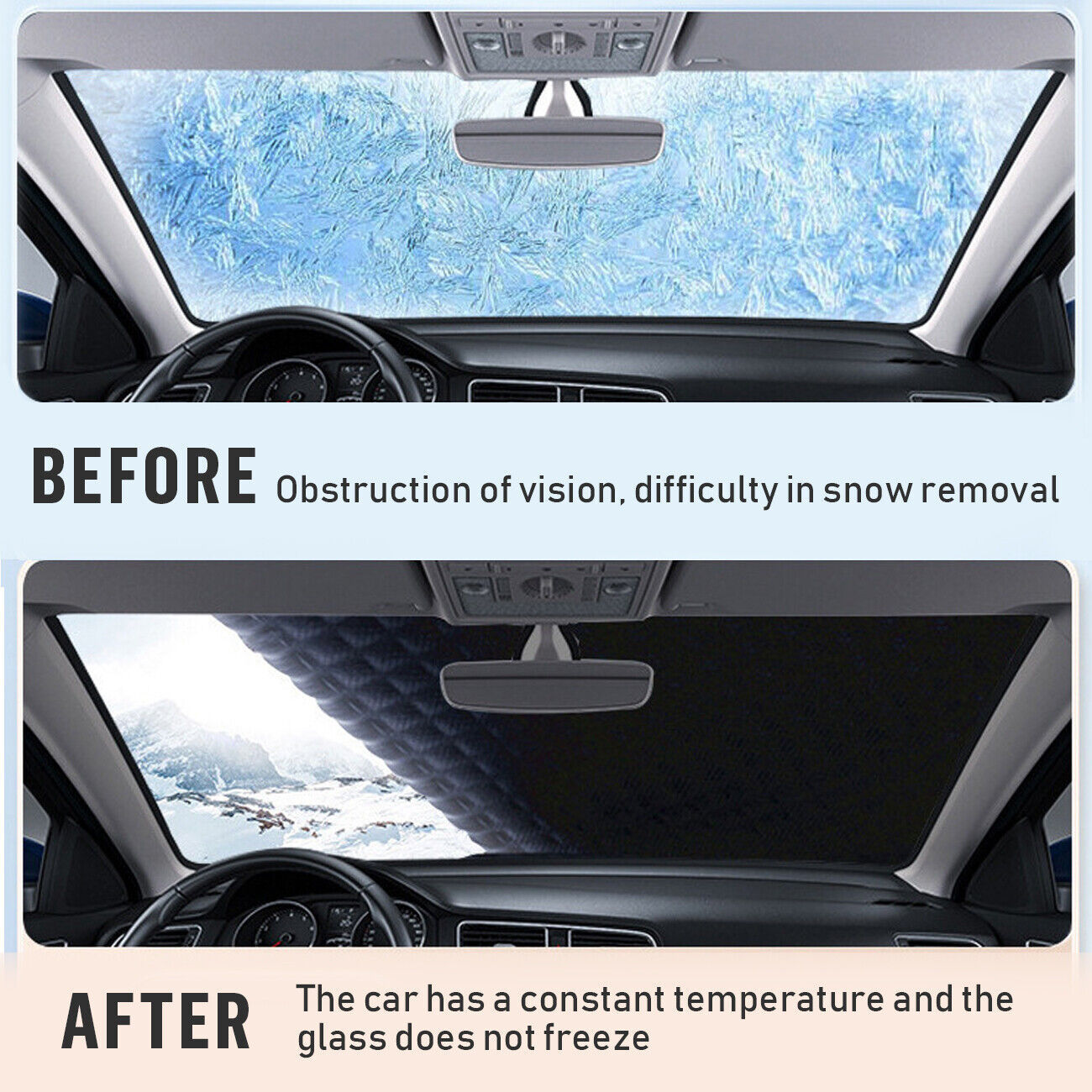 4 capas magnético coche parabrisas cubierta invierno hielo escarcha nieve protector sombrilla