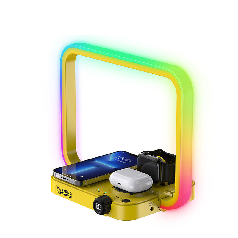 Cargador inalámbrico multifuncional pequeña lámpara de noche creativa