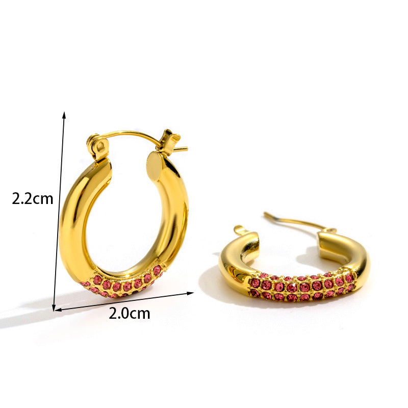 Boucles d'oreilles en acier titane et diamant, pendentif d'amour en acier inoxydable, fleur et gaz