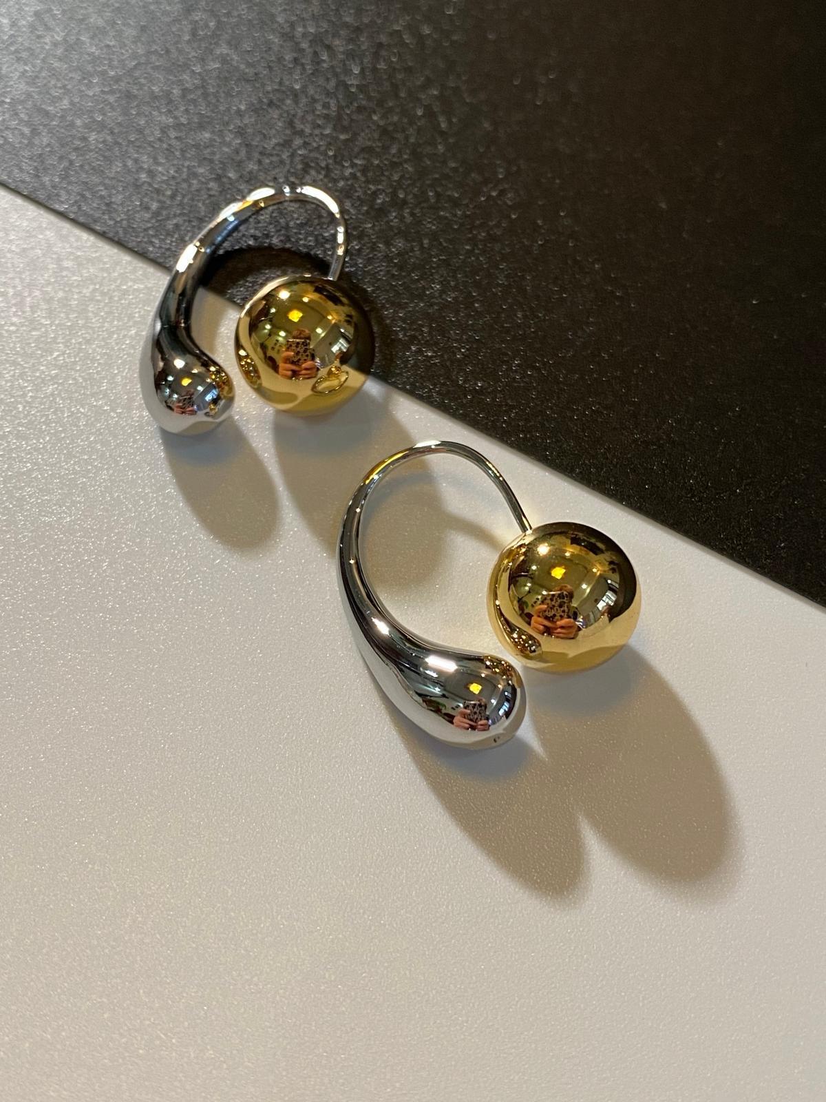 Boucles d'oreilles vintage goutte d'eau à double usage avec petites perles en métal