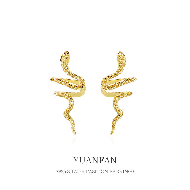 925 Sterling Silver Snake Ear Clip Niche Normcore Bag