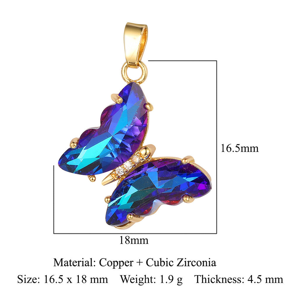 Pendentif en cristal de zirconium couleur cerf oreilles de lapin papillon