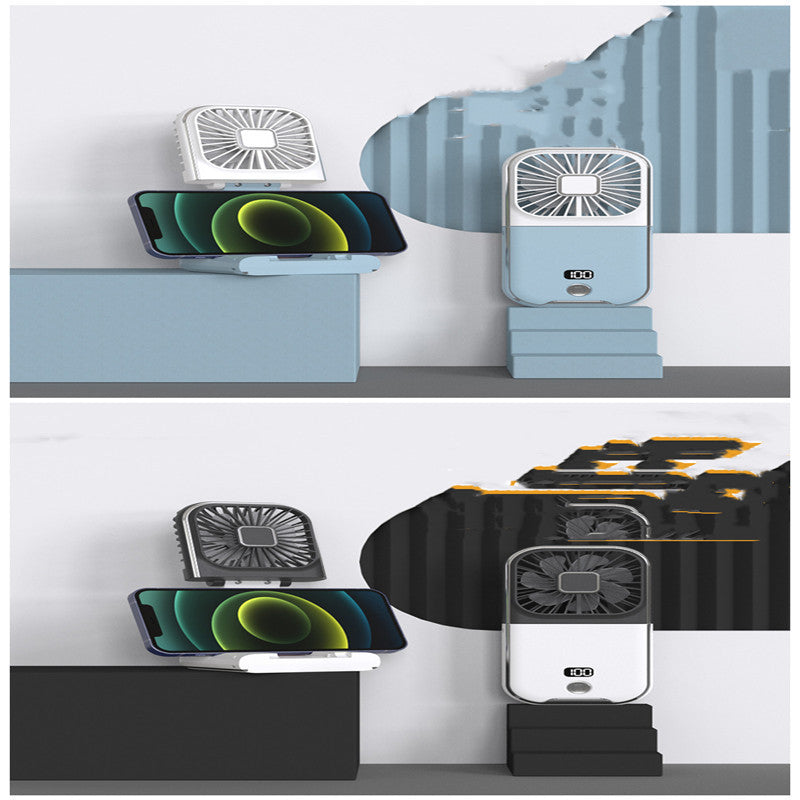 Ventilador pequeño portátil plegable con pantalla digital