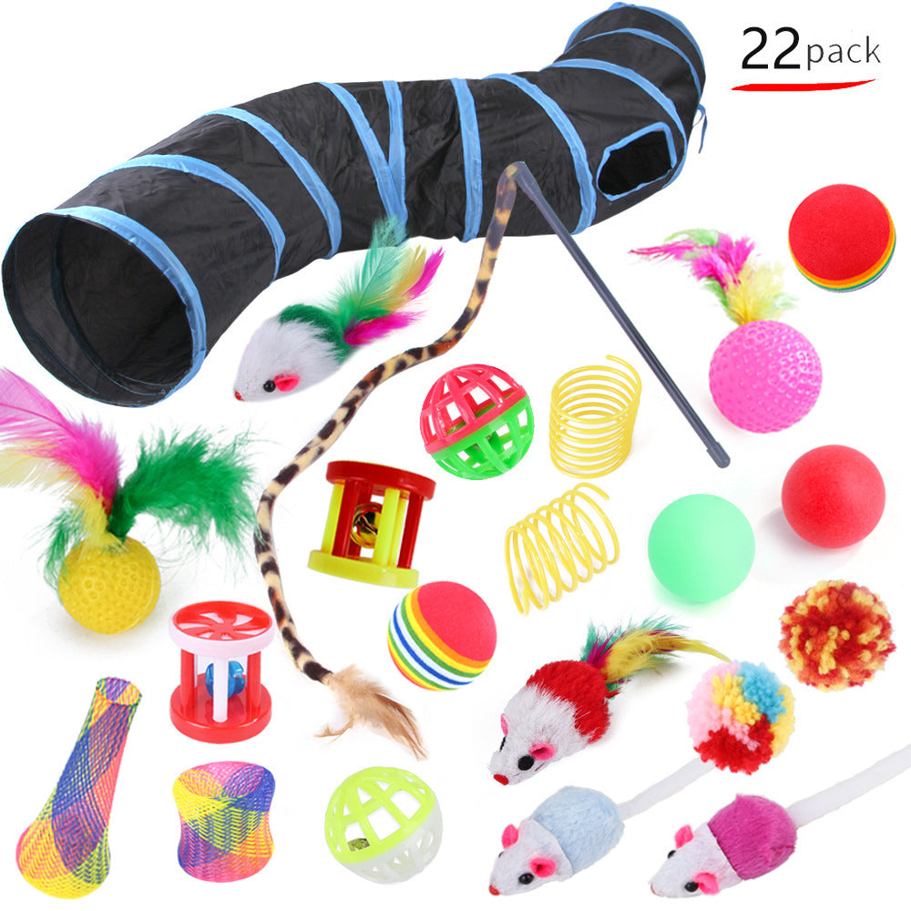 Ensemble de jouets pour chat, jouets amusants assemblés, Tunnel pour chat, fournitures pour animaux de compagnie