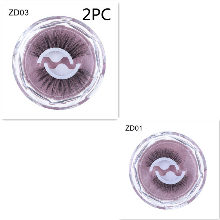 Pestañas autoadhesivas reutilizables sin pegamento con rizo natural