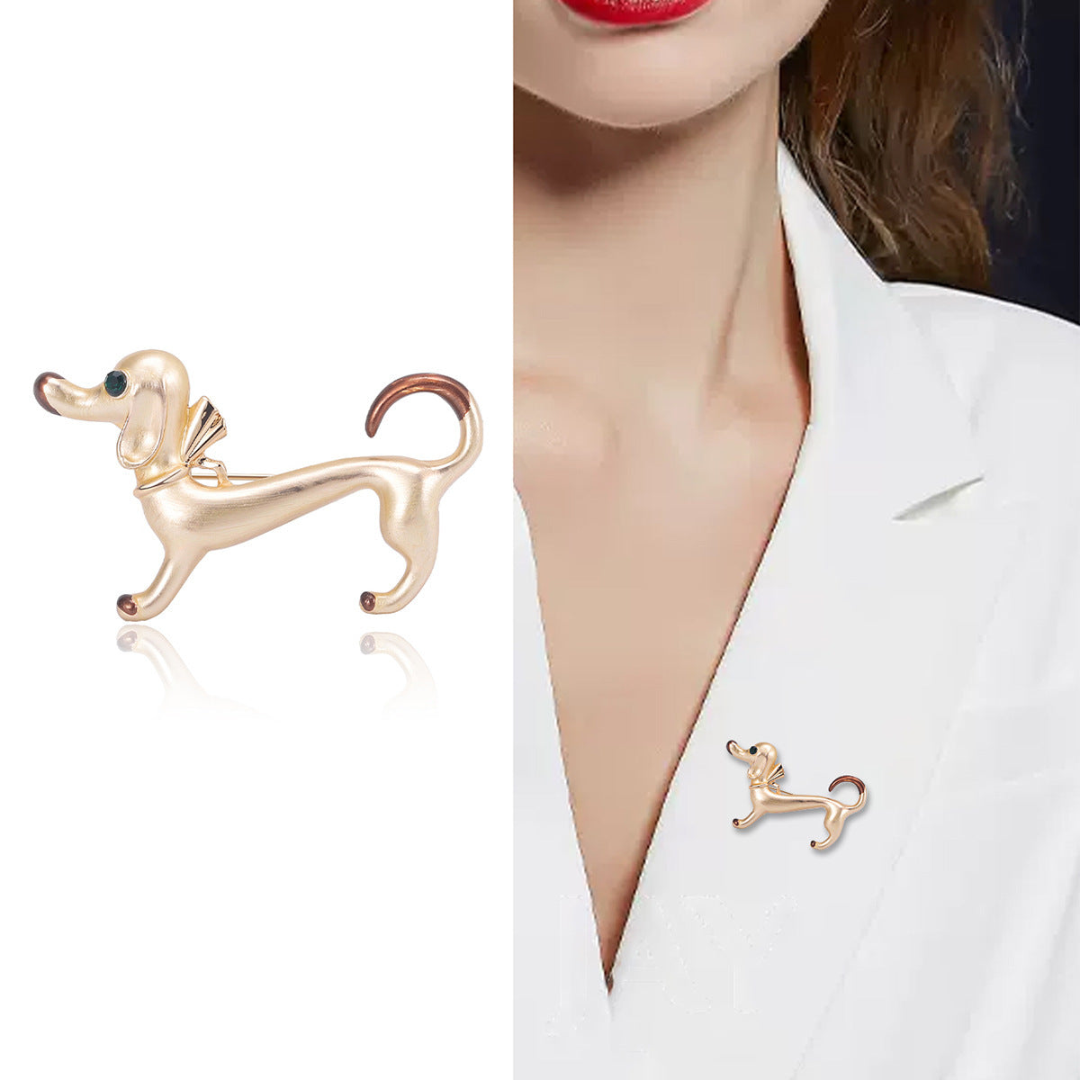 Mignon dégoulinant d'huile saucisse chien Animal broche Simple même Style broche ornement