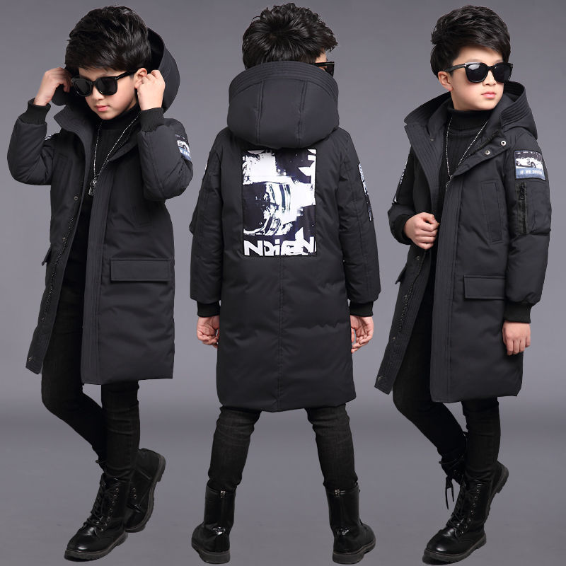 Vêtements rembourrés de coton pour garçons Nouveaux vêtements d'hiver Vêtements rembourrés de coton mi-longs pour enfants moyens et grands Veste ouatée en coton pour enfants Manteau coréen d'épaisseur d'hiver