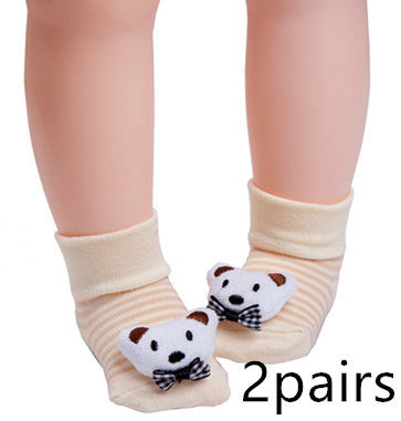 Chaussettes tridimensionnelles pour bébé, poupée animale mignonne