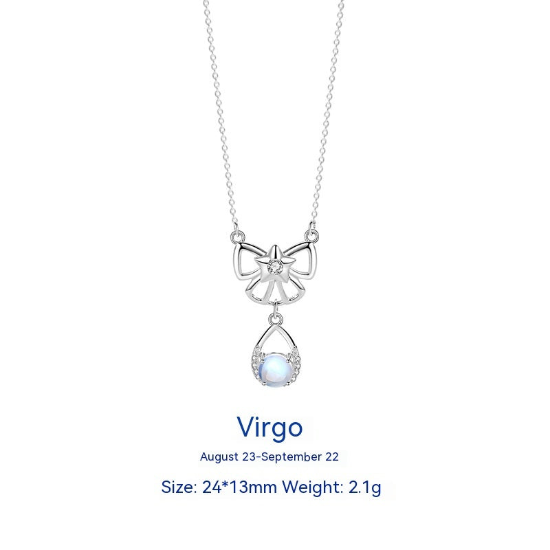 Collier en argent Sterling 925 avec douze constellations pour femmes, Design d'intérêt particulier, luxe léger