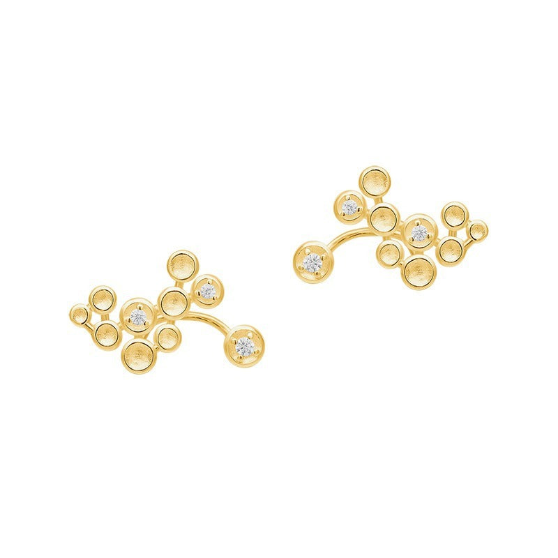 Sterling Silver Light Luxury Floating Star Temperament Earrings