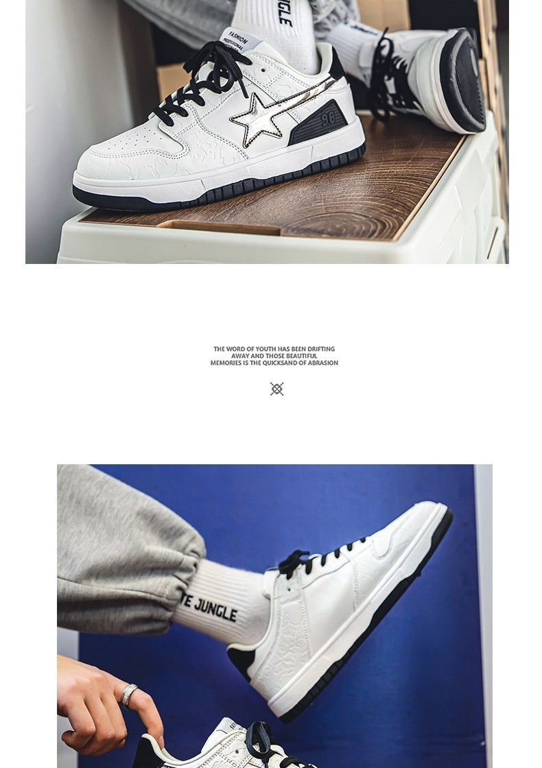 Zapatilla retro XINGX de color plano en contraste para mujer, todo fósforo