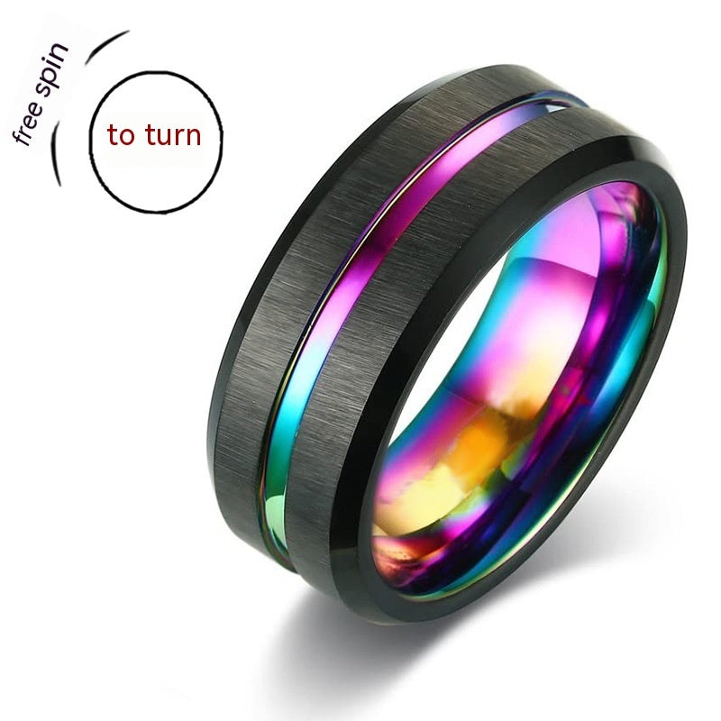 Fashion Personalized Bilateral Frosted Ring