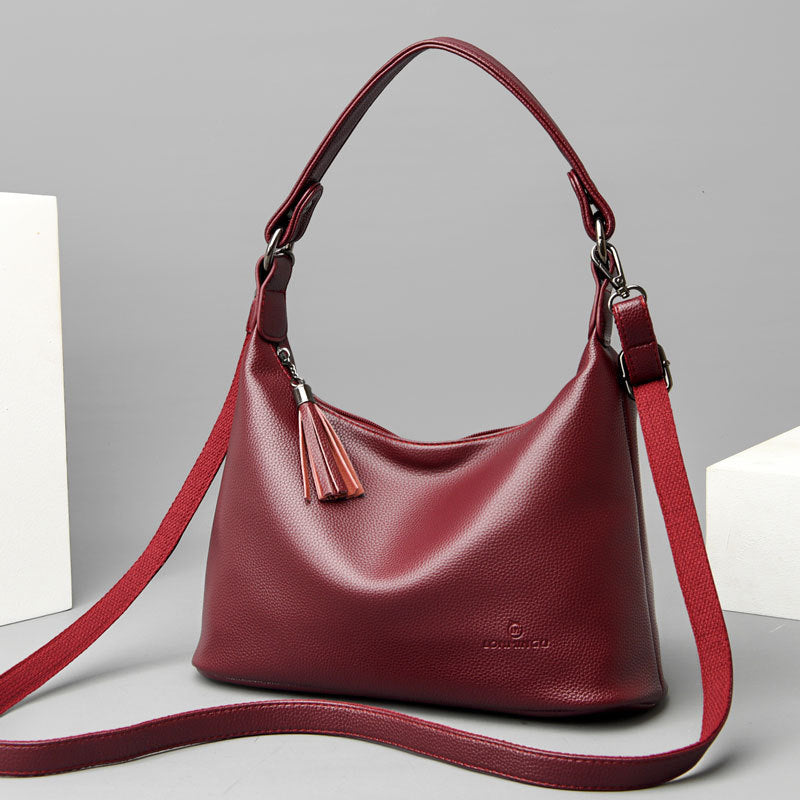 Bolso de hombro para axila de cuero PU suave texturizado