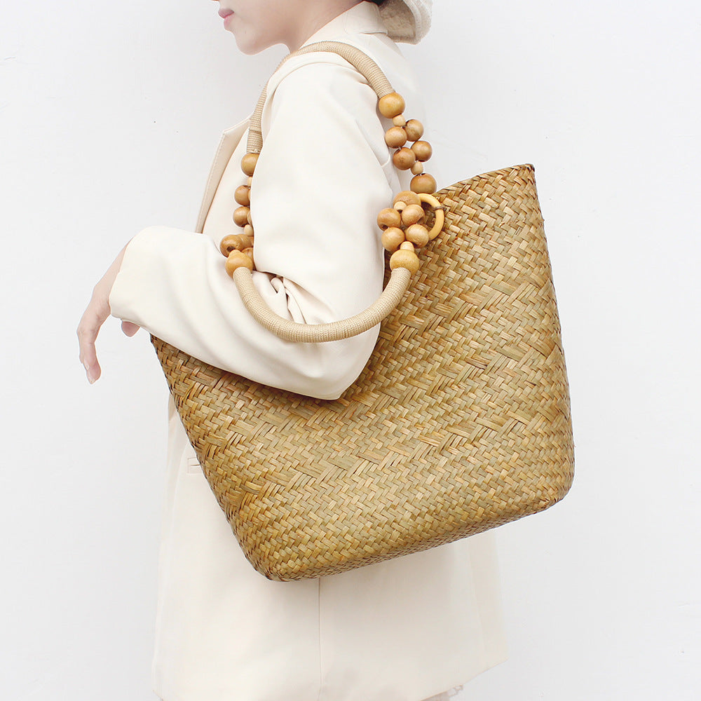 Sac à main en paille rétro grande capacité