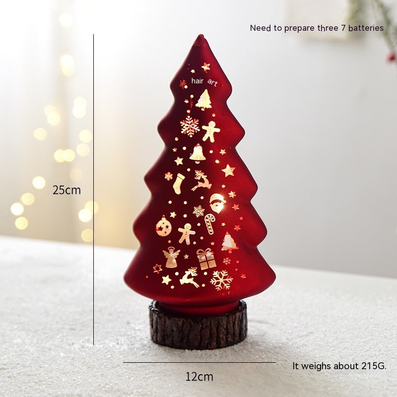 Décoration de bureau en verre lumineux de Noël