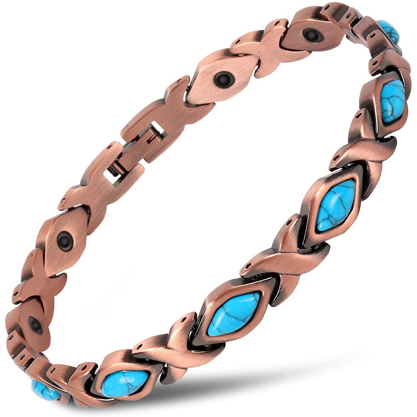 Retro Rhombus Turquoise Gauss Magnet Bracelet Creative Magnetic Bracelet