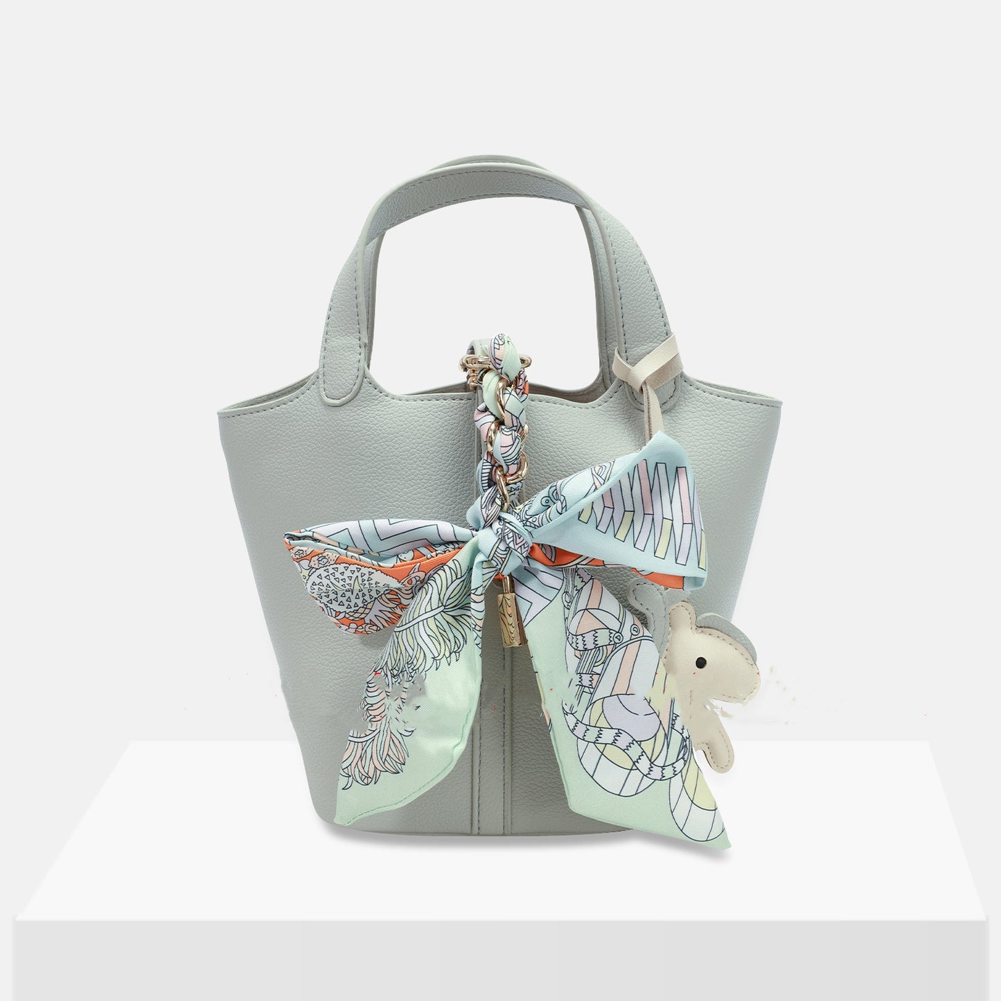 Écharpe en soie panier à légumes sac seau Portable sac messager à bandoulière