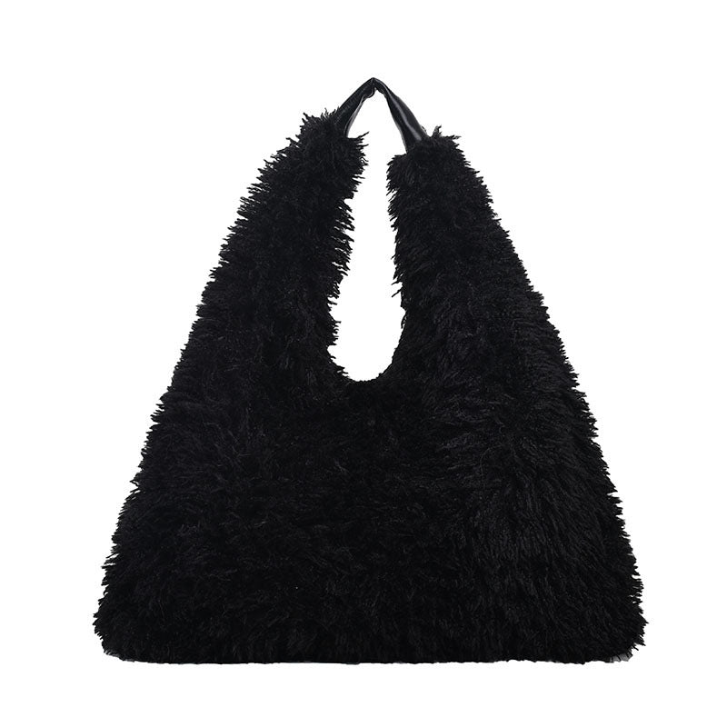Sacs à main en peluche pour femmes, sac à bandoulière de grande capacité, mignon mode de luxe de styliste, fourre-tout tendance, nouvelle collection automne et hiver