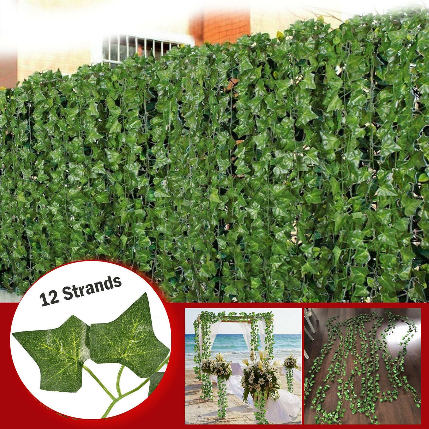 Feuilles de lierre artificielles, fausses guirlandes suspendues, plantes de vigne, décoration florale pour la maison
