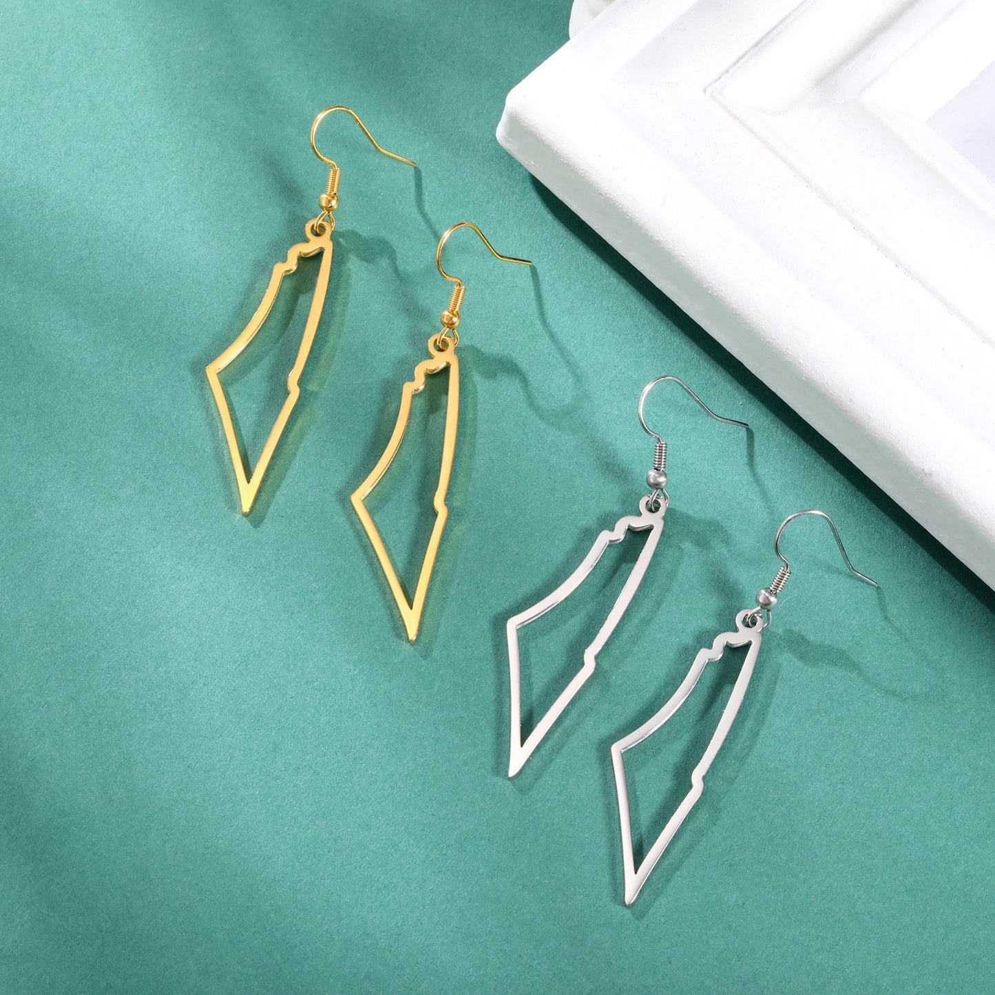 Titanium Steel Earrings Hollow Irregular Hollow Mountain Earrings