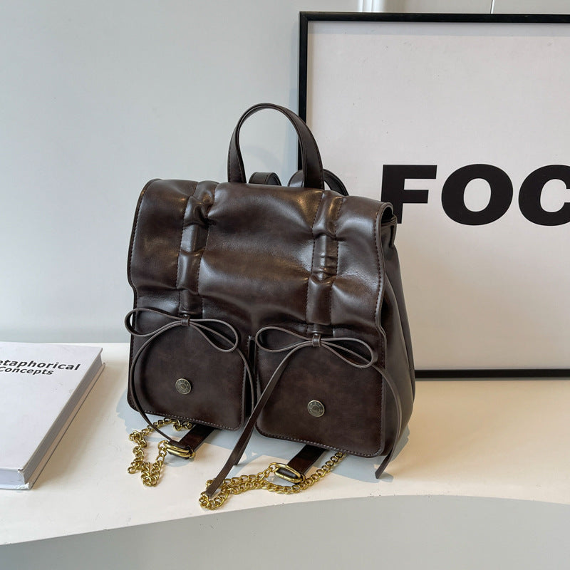 Bolso de mano para ir al trabajo, versátil, de gran capacidad, bonito, de cuero suave, con lazo, moda Popular de primavera