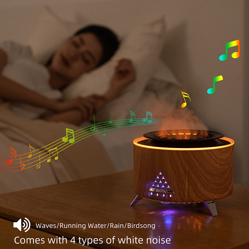Diffuseur d'humidificateur de volcan télécommandé, vente en gros, diffuseur de flamme de feu avec lumières, nouvel arrivage