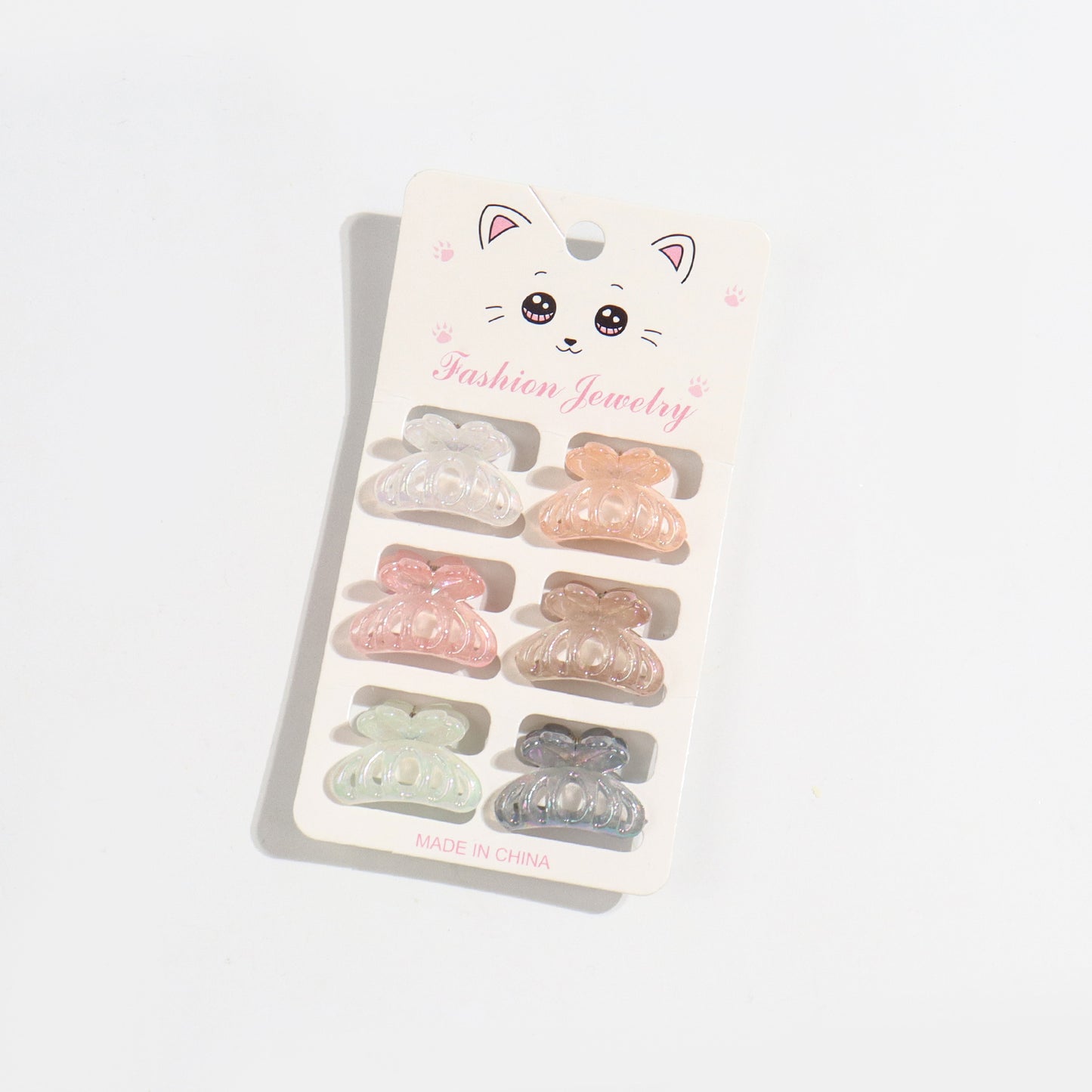 Mini pince à griffes de style coréen, 6 cartes, Barrettes de couleur gelée