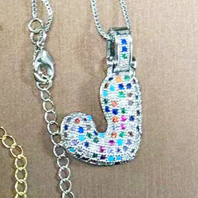 Clavicle Chain Copper Color Zircon Pendant