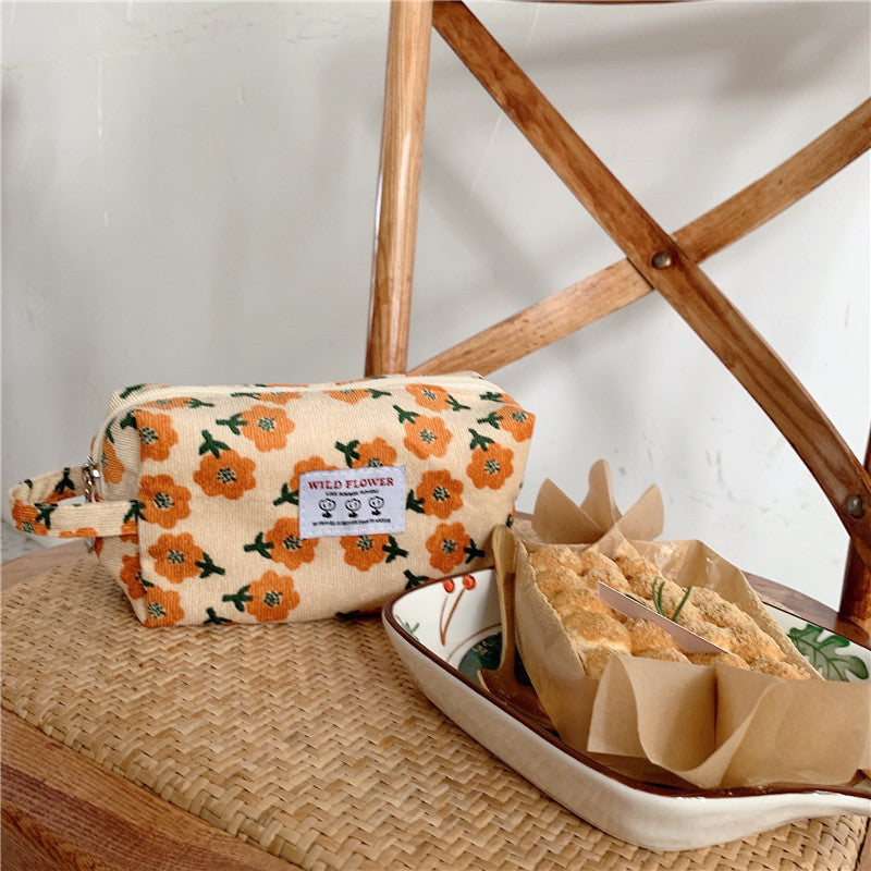 Cartera de almacenamiento de vajilla de lavado portátil retro para mujer