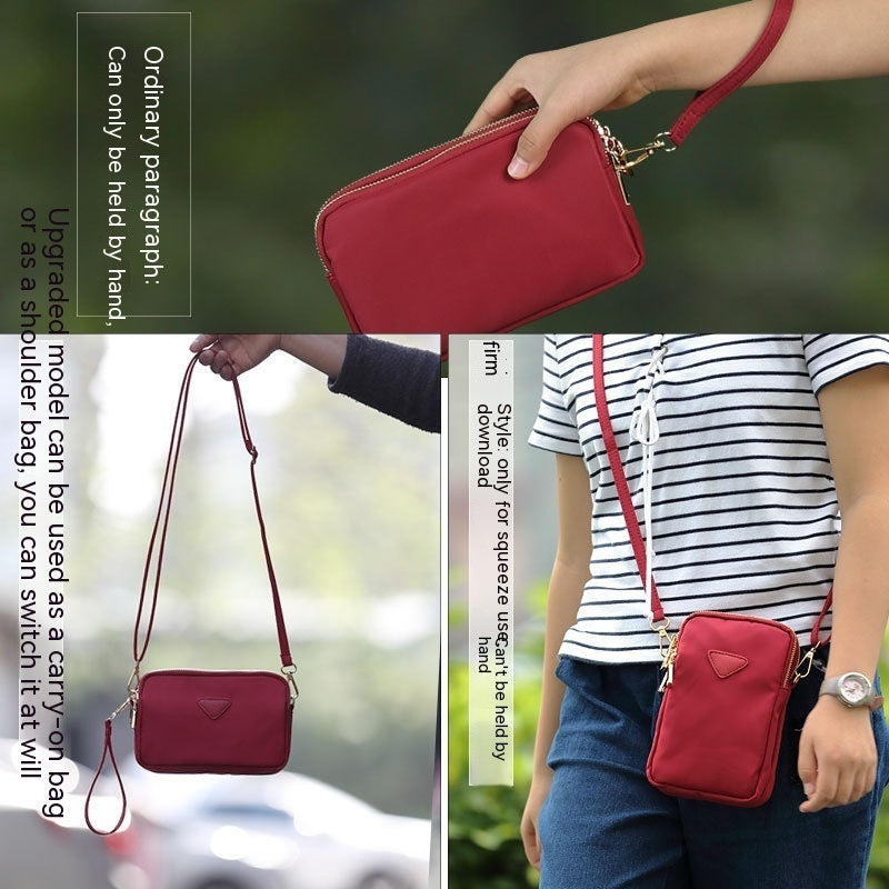 Mini sac carré à triple fermeture éclair