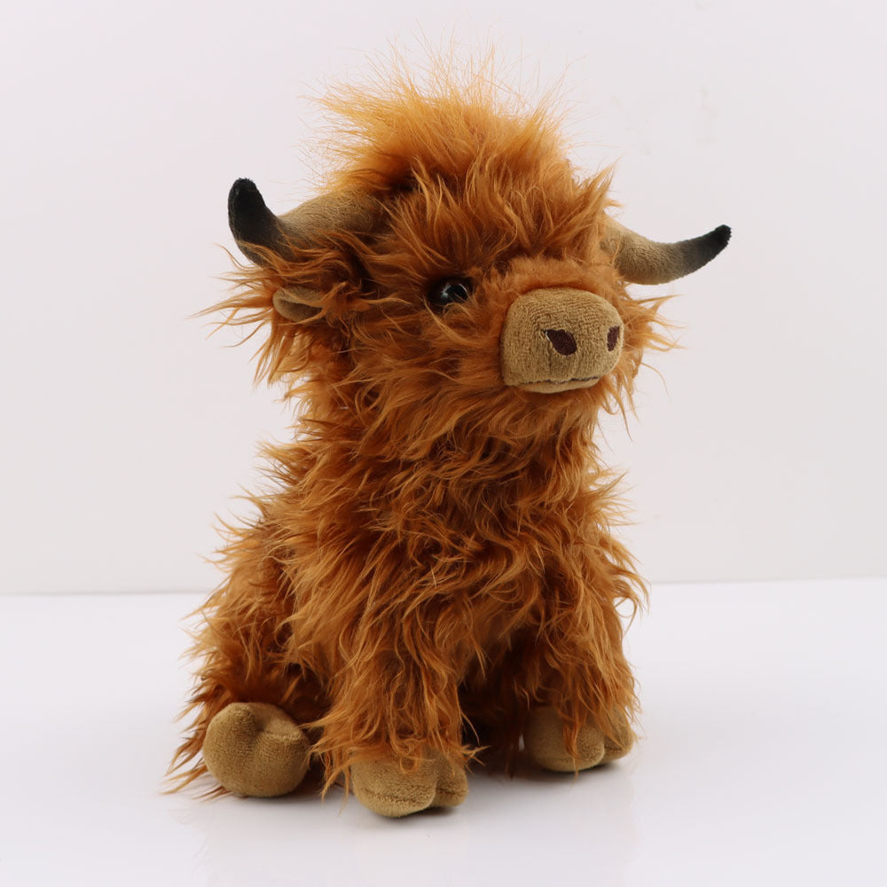 Jouet en peluche de vache des Highlands écossais, cheveux longs, mignon